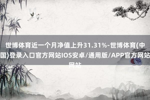 世博体育近一个月净值上升31.31%-世博体育(中国)登录入口官方网站IOS安卓/通用版/APP官方网站