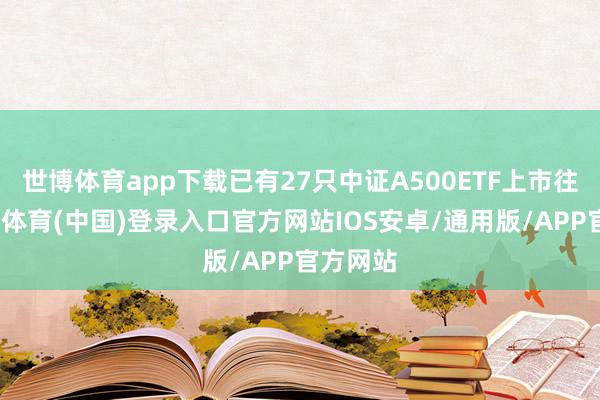 世博体育app下载已有27只中证A500ETF上市往还-世博体育(中国)登录入口官方网站IOS安卓/通用版/APP官方网站