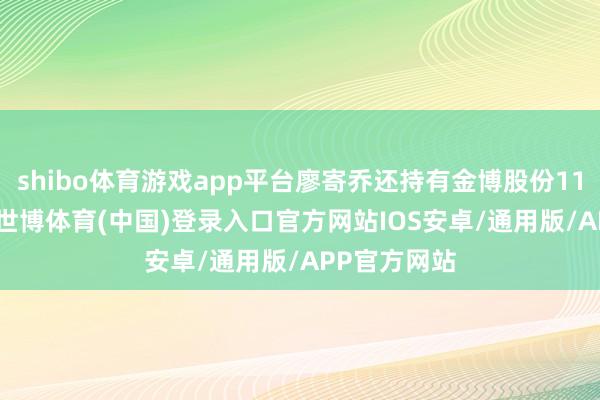 shibo体育游戏app平台廖寄乔还持有金博股份11.99%股权-世博体育(中国)登录入口官方网站IOS安卓/通用版/APP官方网站