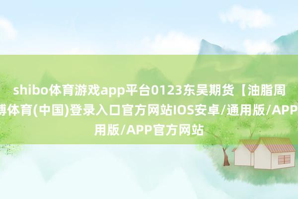shibo体育游戏app平台0123东吴期货【油脂周报】-世博体育(中国)登录入口官方网站IOS安卓/通用版/APP官方网站