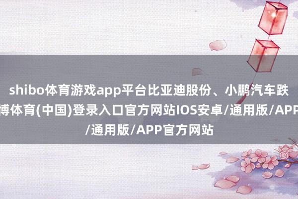 shibo体育游戏app平台比亚迪股份、小鹏汽车跌近3%-世博体育(中国)登录入口官方网站IOS安卓/通用版/APP官方网站