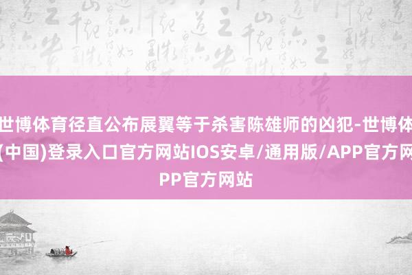 世博体育径直公布展翼等于杀害陈雄师的凶犯-世博体育(中国)登录入口官方网站IOS安卓/通用版/APP官方网站
