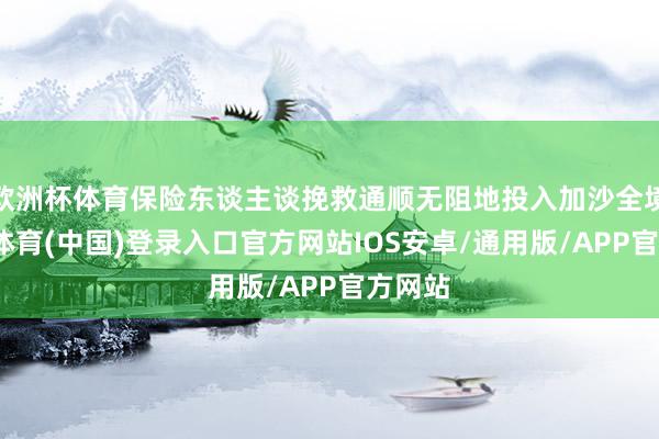 欧洲杯体育保险东谈主谈挽救通顺无阻地投入加沙全境-世博体育(中国)登录入口官方网站IOS安卓/通用版/APP官方网站