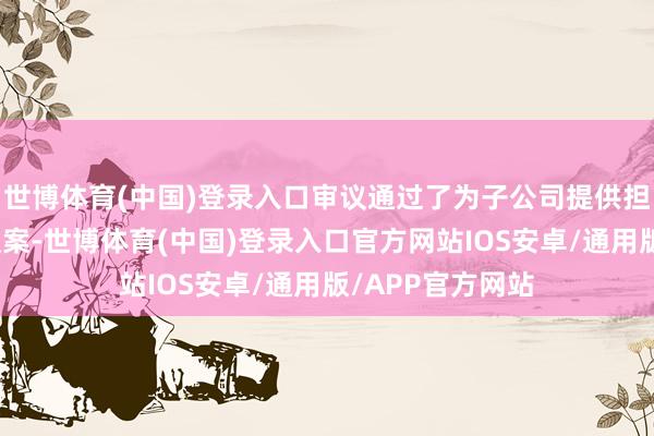 世博体育(中国)登录入口审议通过了为子公司提供担保额度瞻望的议案-世博体育(中国)登录入口官方网站IOS安卓/通用版/APP官方网站