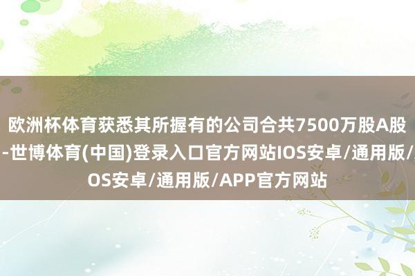 欧洲杯体育获悉其所握有的公司合共7500万股A股股份撤废质押-世博体育(中国)登录入口官方网站IOS安卓/通用版/APP官方网站