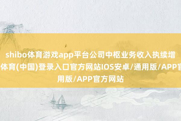 shibo体育游戏app平台公司中枢业务收入执续增长-世博体育(中国)登录入口官方网站IOS安卓/通用版/APP官方网站