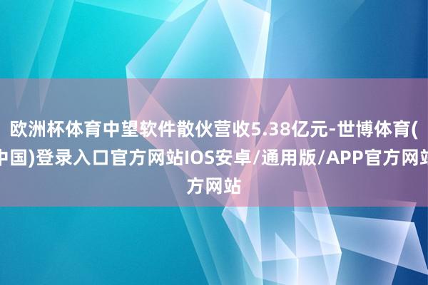 欧洲杯体育中望软件散伙营收5.38亿元-世博体育(中国)登录入口官方网站IOS安卓/通用版/APP官方网站