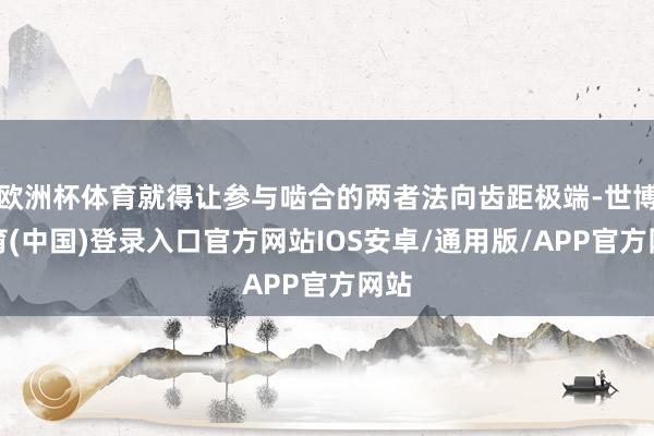 欧洲杯体育就得让参与啮合的两者法向齿距极端-世博体育(中国)登录入口官方网站IOS安卓/通用版/APP官方网站